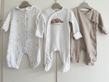 Unisex Baby 0-3 Months Babygrow Sleepsuit Bundle F&F Matalan Neutrals