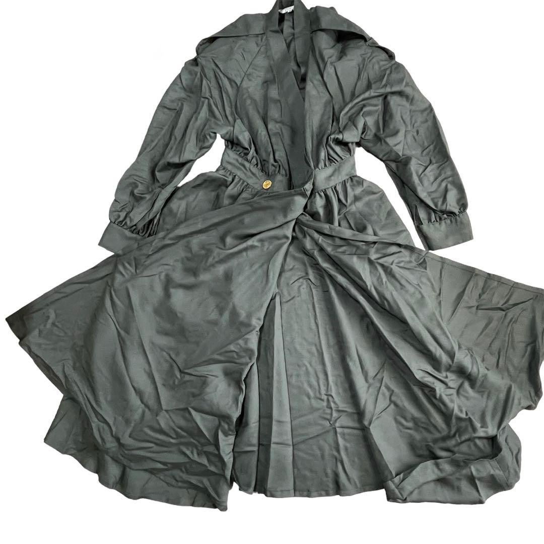 USED BALENCIAGA GOLD BUTTON ONE-PIECE TRENCH COAT GOOD thumbnail 4