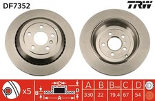 2x TRW Bremsscheibe DF7352 f&uuml;r MERCEDES W164 X164 V251 GL W251 KLASSE 320 CDI