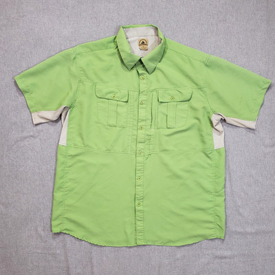 Excurzion Men s Short Sleeve Shirt Green Outdoor Camping Fishing Hiking 2XL