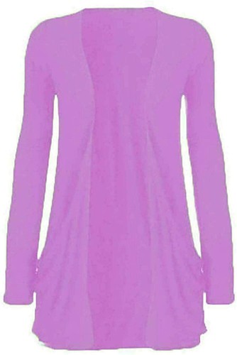 Women Long Sleeve Pocket Cardigan Ladies Open Front Boyfriend Plain Cardigan Top - Picture 13 of 25