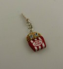 popcorn google eyes red white charm cell phone charm ear cap dust plug  