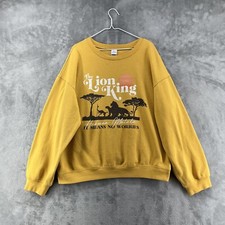 Disney The Lion King Sweatshirt Men s 2XL Yellow Hakuna Matata Large Print Retro