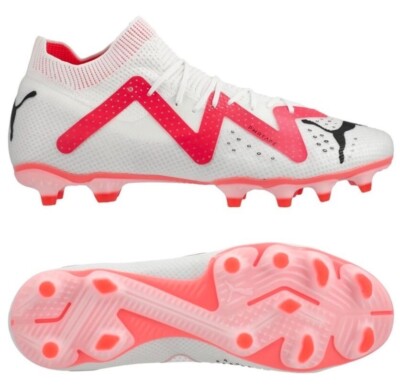 new mens 7 Puma Future PRO FG AG Soccer Cleats White Black Fire Orchid 107361-01