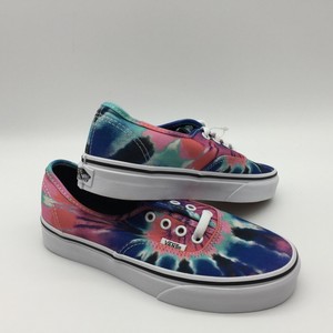vans tie dye authentic multi & true white womens shoes