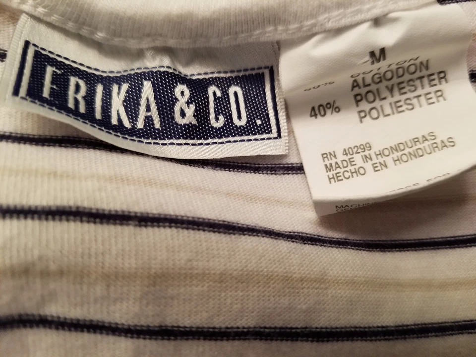 Camisa Blusa Top Erika & Co Mujer Talla M Mediana Manga Corta Cuello en V Foto 2 de 3