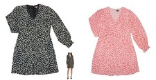 Vince Camuto Leopard Animal Print V-Neck Long Sleeve Mini Length Dress NWT
