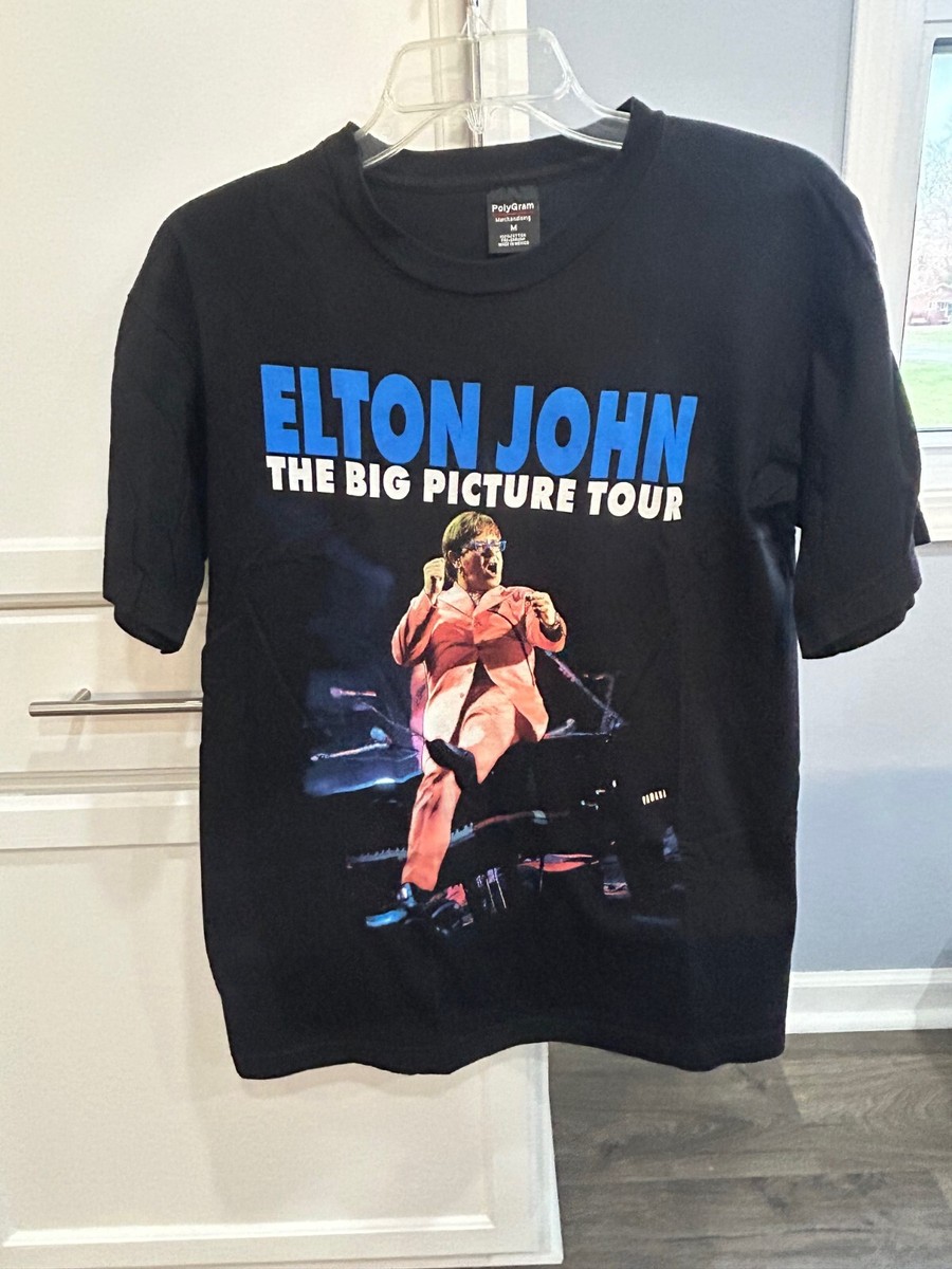 Vintage Elton John T-shirt Sz M The Big Picture Tour Piano Vintage Elton John T-shirt Sz M The Big Picture Tour Piano