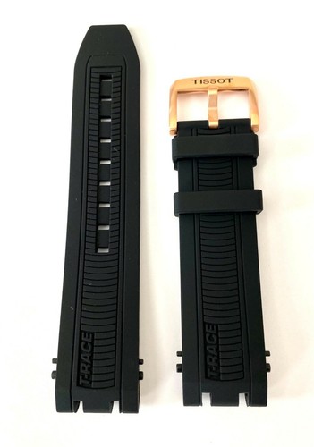 Tissot T-Race T115417 Black / Red Rubber Watch Band Strap | W.B.E - Foto 6