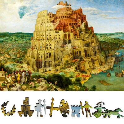 Wooden Jigsaw Puzzle for Adults by FoxSmartBox - 420 Pieces - The Tower of Babel