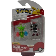 2023 Jazwares Toys Nintendo Pokemon Battle Figure Pack Roselia Pawniard Sealed