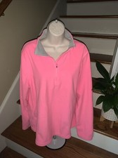 DANSKIN NOW Fleece Jacket Exercise Warm Up Part Zip NEON PINK XL 16 18 tb102
