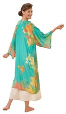 Powder Womens Hummingbird Kimono Gown - Aqua Blue