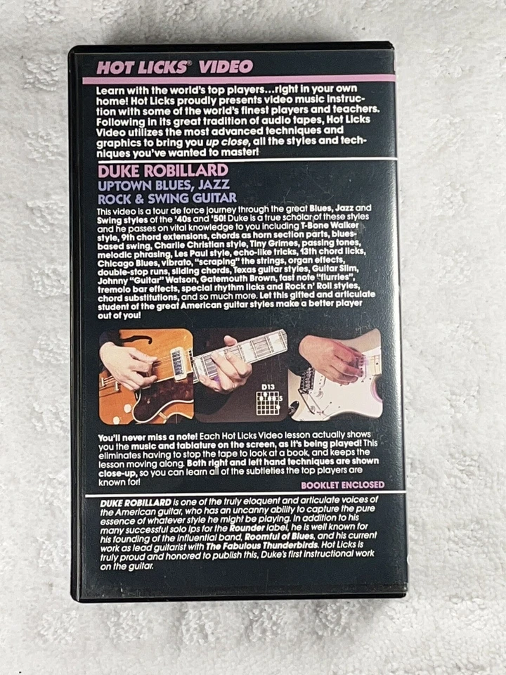 VHS Hot Licks Duke Robillard Uptown Blues ,Jazz,rock & Swing Guitar Instruction - Image 2 of 3
