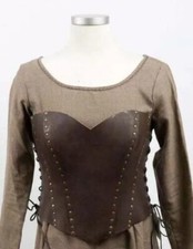 Larp leather armor for women L XL ladies leather corset woman viking armour top