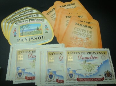 LOT 60 LABELS / QUOTAS DE PROVENCE / 3 models / LABELS DRINK ALCOHOL OLD  