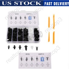 100pack Universal Rivet Clips Car Retainer Fender Liner Fastener 6 Size W 4tool 100pack Universal Rivet Clips Car Retainer Fender Liner Fastener 6 Size W 4tool