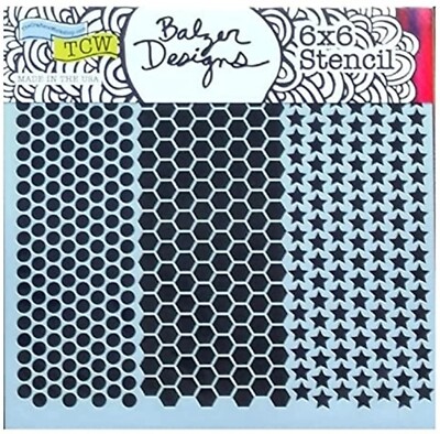 Small Punchinella Honeycomb Stencil 6'' Dot Hexagon Star Patterns Paint Template 