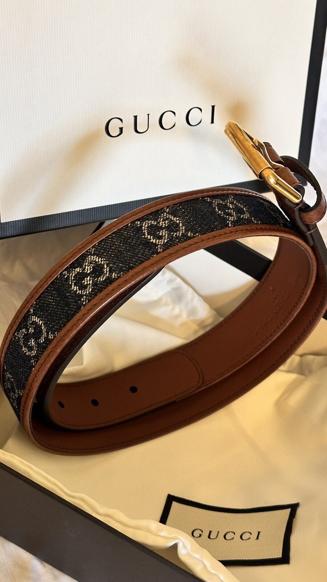 Gucci GGキャンバス レザーベルト リバーシブル レザー ベルト（インターロッキングG バックル