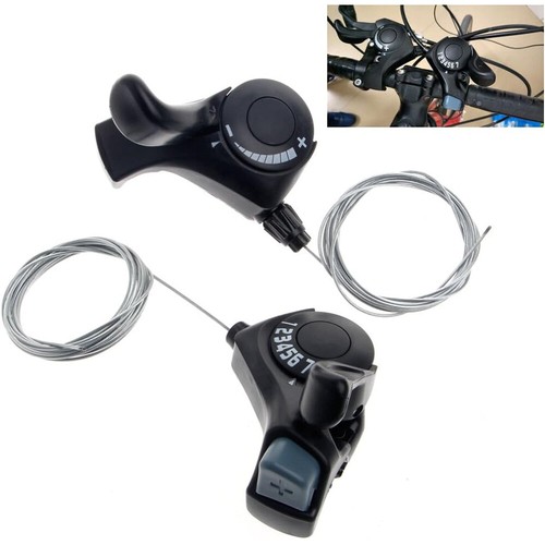 2x Universal 21 Speed MTB Mountain Road Bicycle Shifter Bike Thumb Gear Shifting - Picture 5 of 12