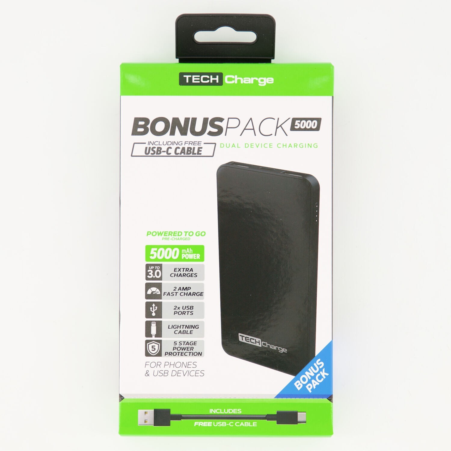 Techppick Power Bank TECH CHARGE Black Bonus Pack Power Bank 5000 | eBay UK