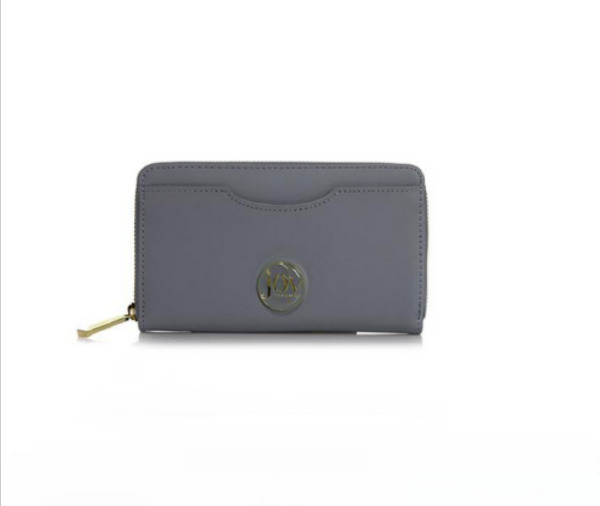 Joy Mangano  E*Lite Couture Genuine Leather Wallet with RFID ,Grey