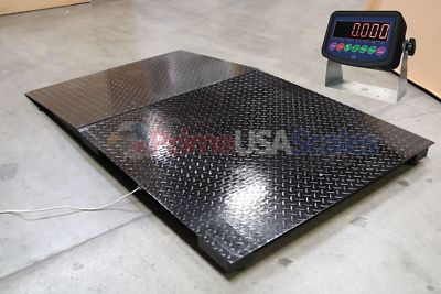 40''x40'' Platform 2,500 lb Capacity Floor Pallet Scale with Ramp 