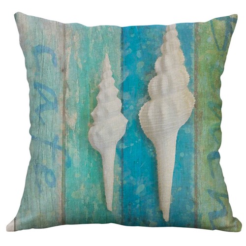 Sea Octopus Conch Printing Cotton Linen Pillow Case Cushion Cover Home Decor - Picture 23 of 41