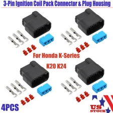 4x Pin Ignition Coil Pack Connector & Plug Housing For Honda K-Series K20 K24