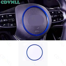For Kia K5 Optima 21-24 Blue Aluminum Steering Wheel Horn Ring Cover Panel Trim