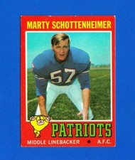 1971 Topps #3 Marty Schottenheimer RC Rookie Card +/- EX-EXMINT. rookie card picture