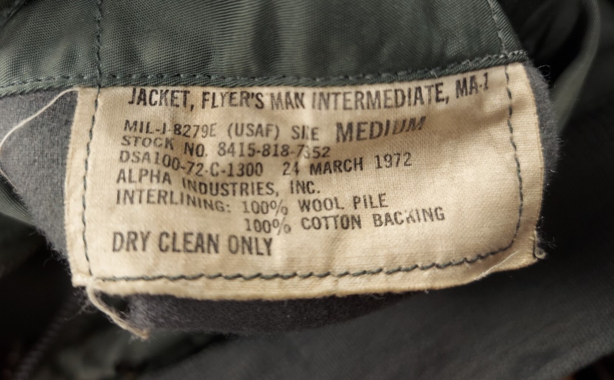 Vintage Vietnam War USAF MA-1 Intermediate Flyers Jacket Vintage Vietnam War USAF MA-1 Intermediate Flyers Jacket