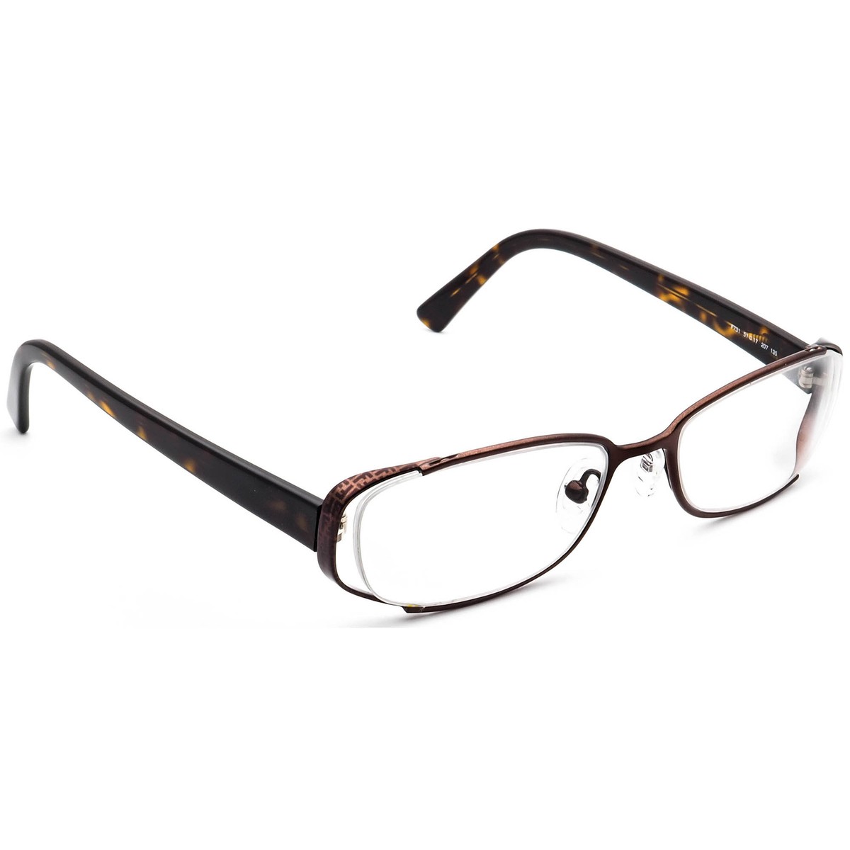 Fendi Eyeglasses F731 207 Dark Brown Tortoise Oval Frame Italy