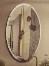 Oval Beveled Polished Frameless Wall Mirror 20 inch by 28 inch by KOHROS