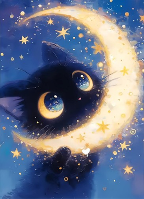 #ad #ad Painting by Numbers Kit for Adults BeginnerBlack Cat Color by Numbers for Adult $14.99