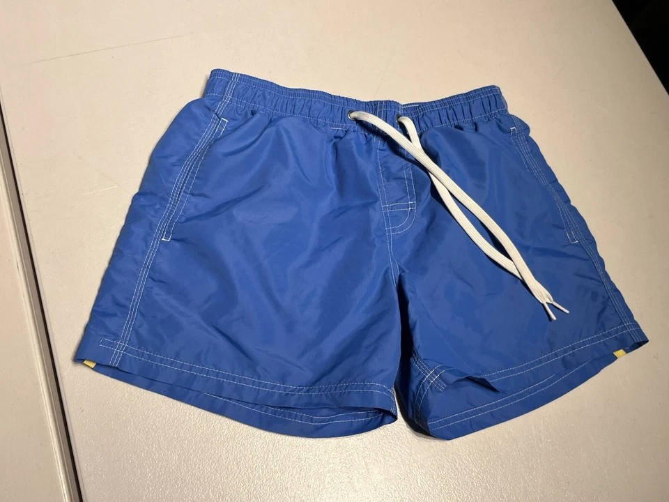 Pantalones Cortos Sundek Para Hombre Pequeños Azul Amarillo Board Trunks Playa Surf Forrados Peces Foto 2 de 4