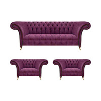 Wohnzimmer PolstermöBel Sofagarnitur 3Tlg Textil MöBel Couchen Chesterfield