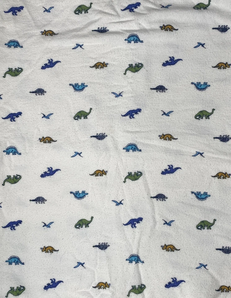Manta bebé dinosaurio Carter's franela recepción dinosaurio blanco azul naranja verde Foto 4 de 4