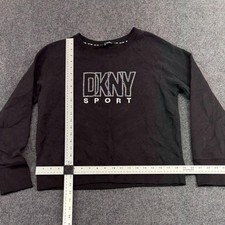 DKNY Sport Rhinestone Logo Crewneck Sweatshirt Black