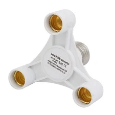 E27 to Three E14 3 in 1 Lamp Holder Converter Light Extender Splitter Socket