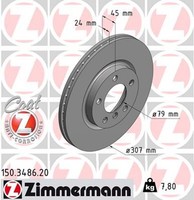 2X Zimmermann Bremsscheibe Coat Z 150.3486.20 FüR Mini Countryman R61 R60 Cooper