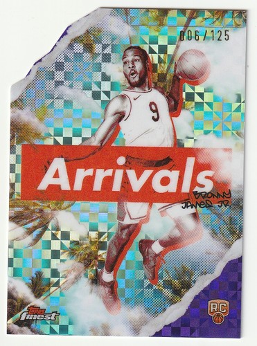 2024-25 Topps Finest Purple X-Fractor Refractor Arrivals Bronny James Jr RC 125
