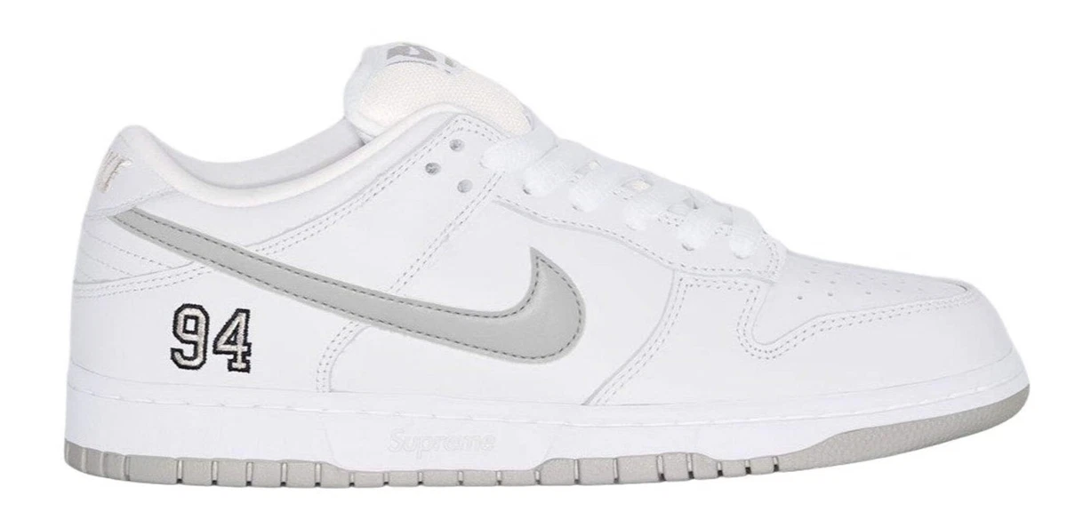 Las mejores ofertas en Supreme x Nike Dunk SB Low White Metallic