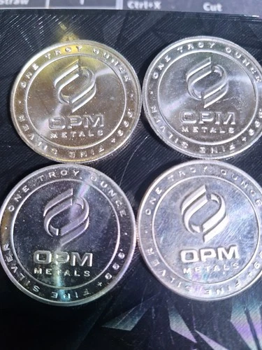 1 TROY OZ. .999 FINE OPM SILVER ROUND MADE IN THE U.S.A. Coin (Lot of 4)