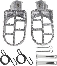 Aluminium Motorbike Offroad CNC Foot Pegs pedals Foot rests 50 KLX110 Silver