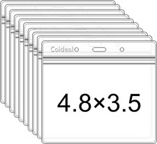 Clear Plastic Horizontal Badge Holder - Coideal 12 Pcs Thick Name Tag ID Card