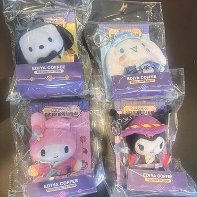 Set Sanrio x Ediya Hanbok Edition Mymelody Kuromi Pochaco Cinamoroll Plüsch