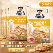 Quaker Instant Oatmeal Bananas & Cream 5 Boxe...