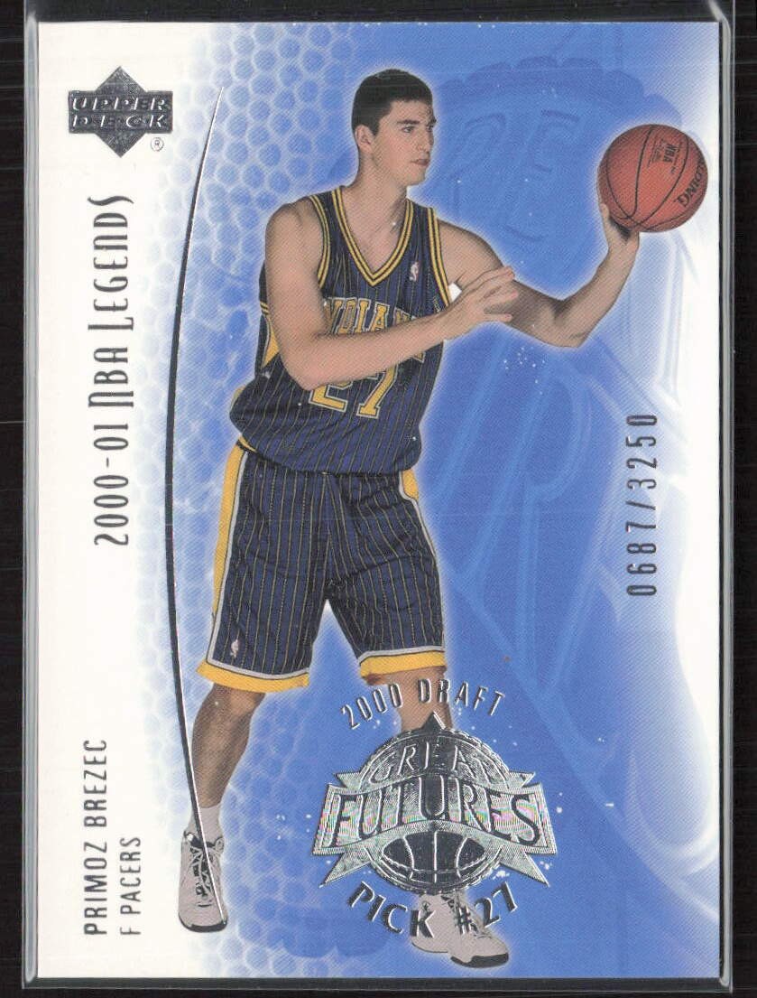 2000-01 Upper Deck Legends #101 Primoz Brezec #/3250 Indiana Pacers (V)