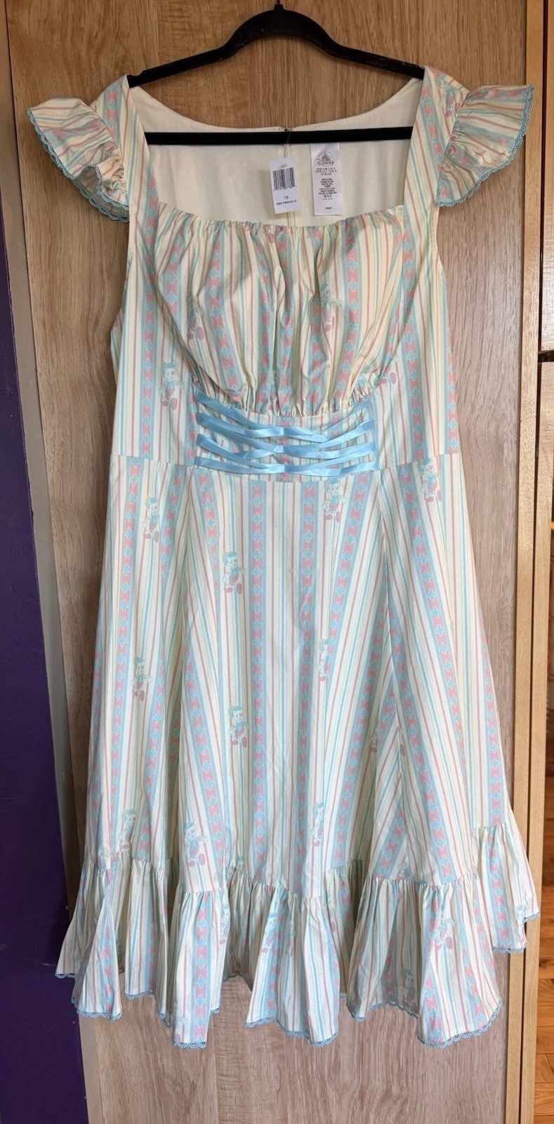 Disney Dress Shop Pinocchio Womens 1XL Floral Fit Flare Pinup Peasant New NWT